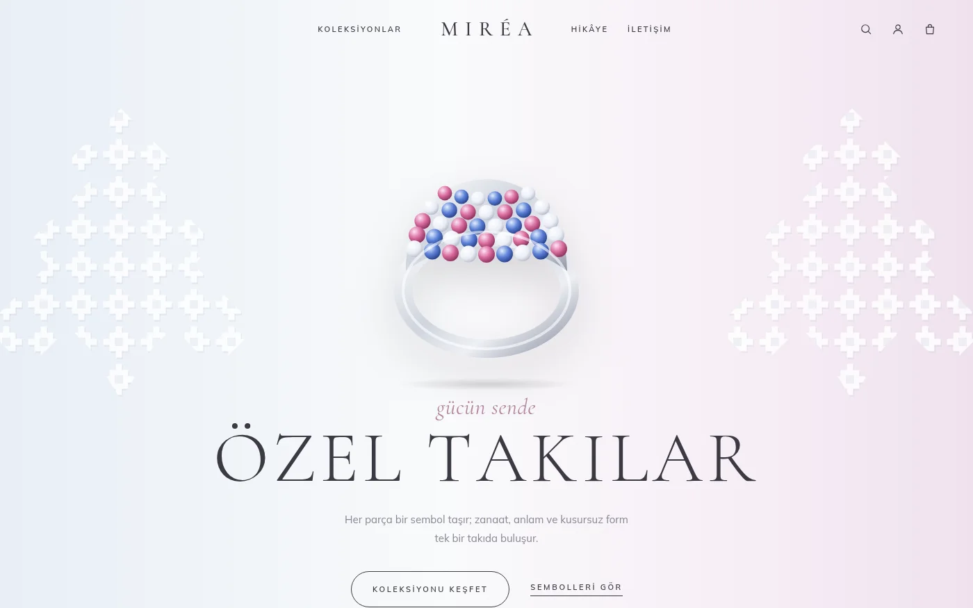 MIRÉA takı & aksesuar mağazası tema örneği